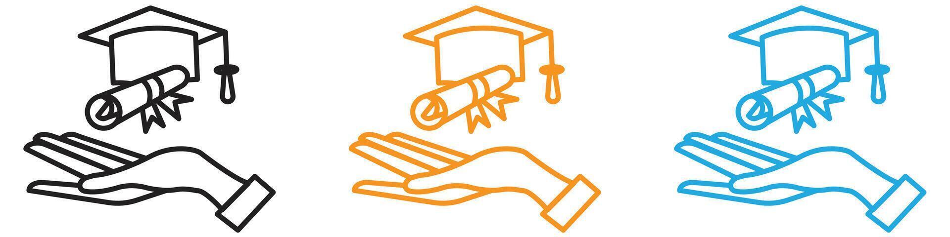 Accessible or free education icon logo set collection for web app ui vector