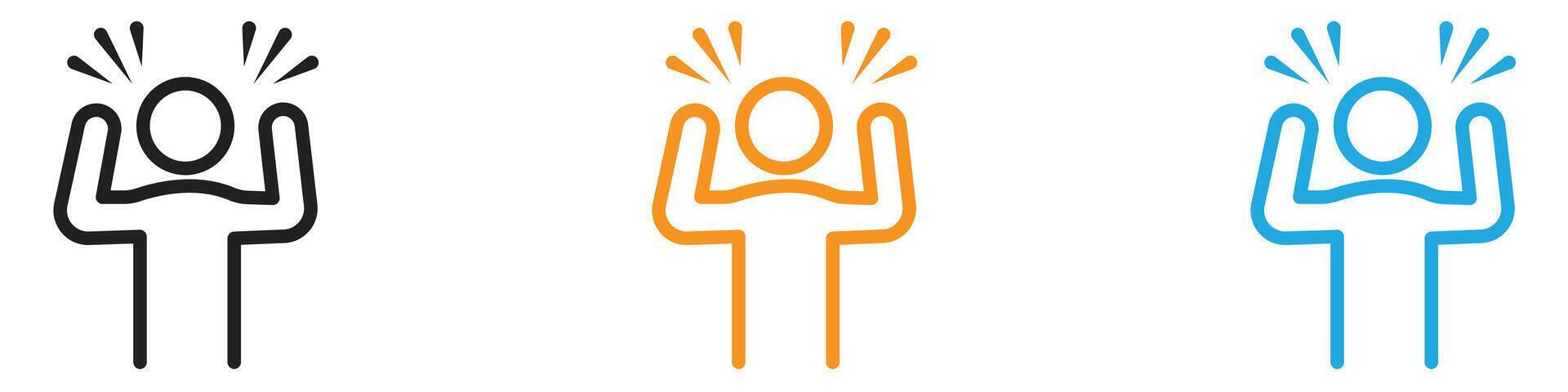 Angry person icon logo set collection for web app ui vector