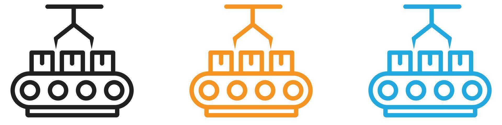 Assembly line icon logo set collection for web app ui vector