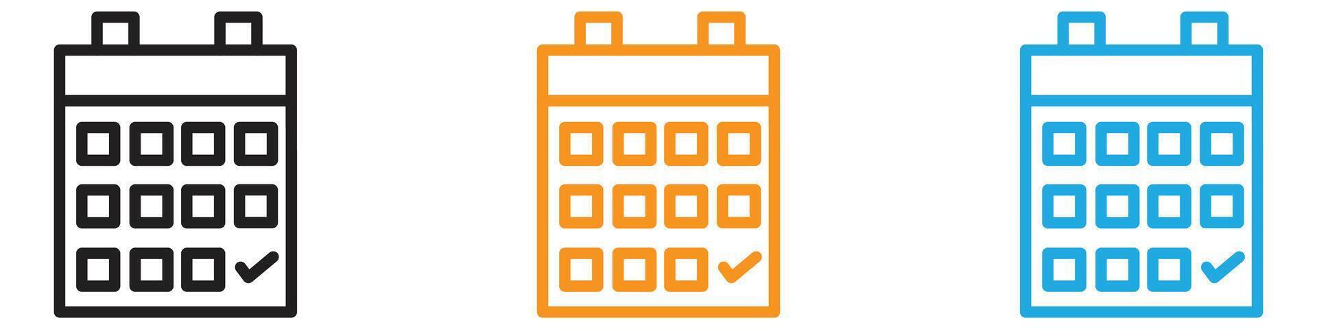 Calendar icon logo set collection for web app ui vector