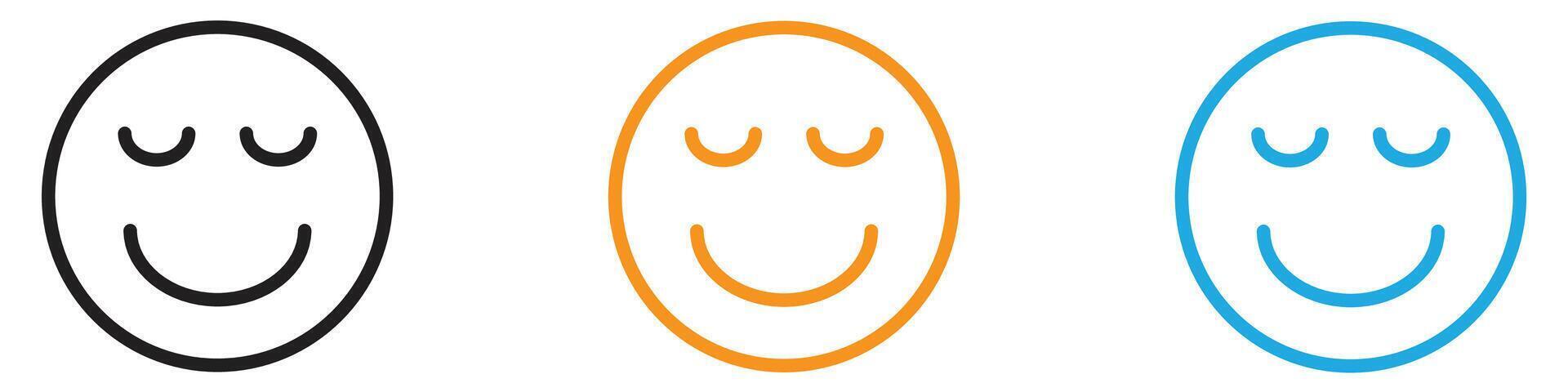 Calm Emoji icon logo set collection for web app ui vector