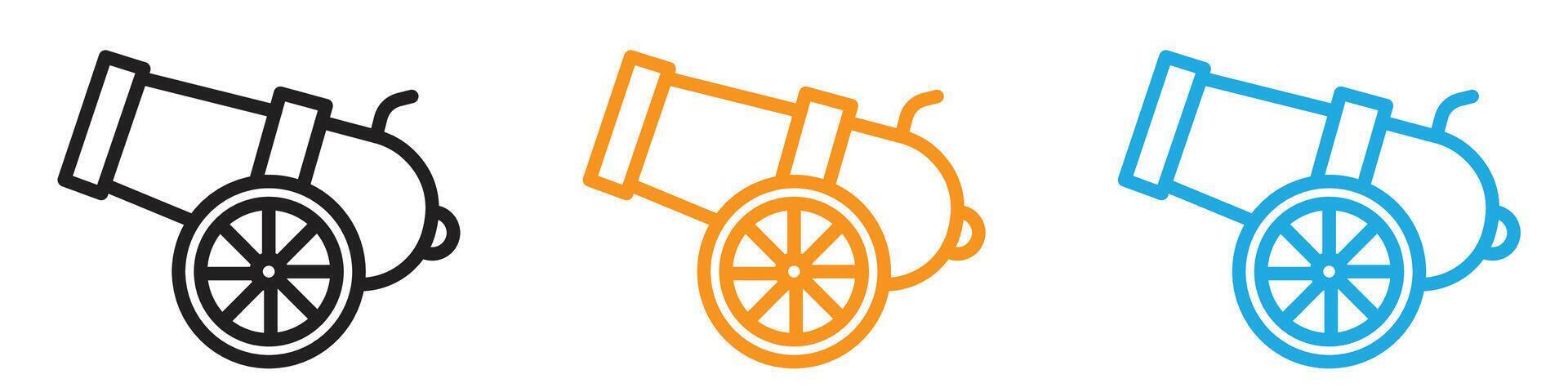 Cannon icon logo set collection for web app ui vector