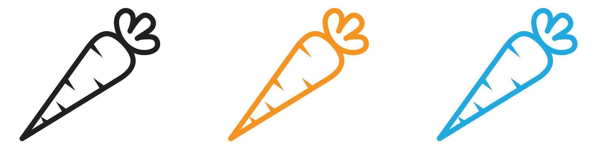 Carrot icon logo set collection for web app ui vector