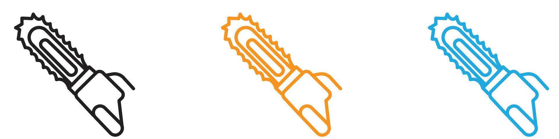 Chainsaw icon logo set collection for web app ui vector