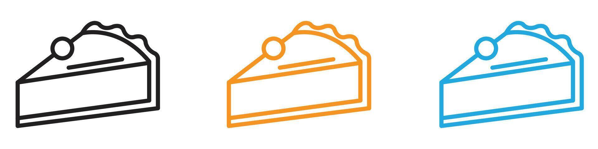 Cheesecake icon logo set collection for web app ui vector