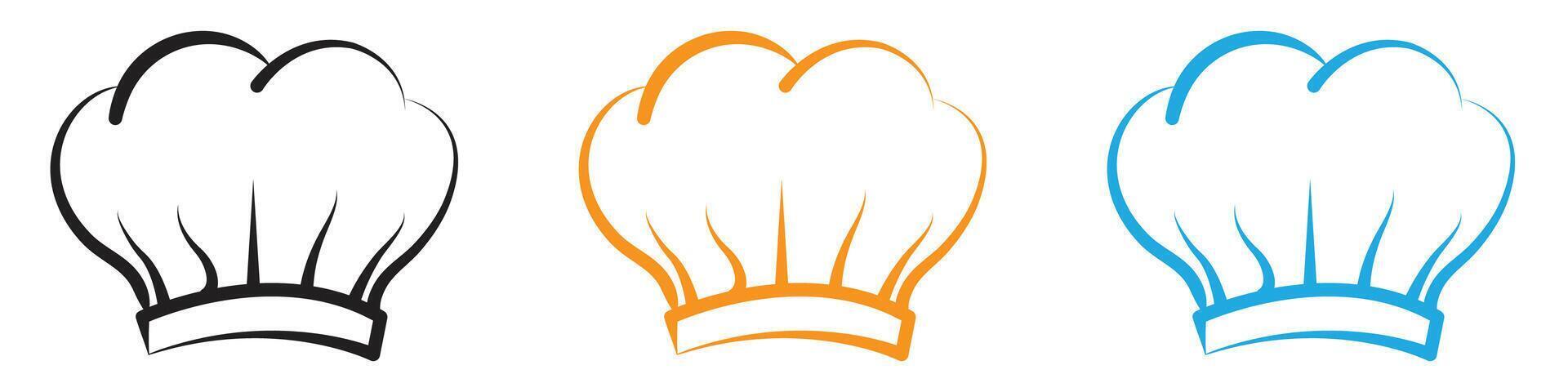 Chef hat icon logo set collection for web app ui vector