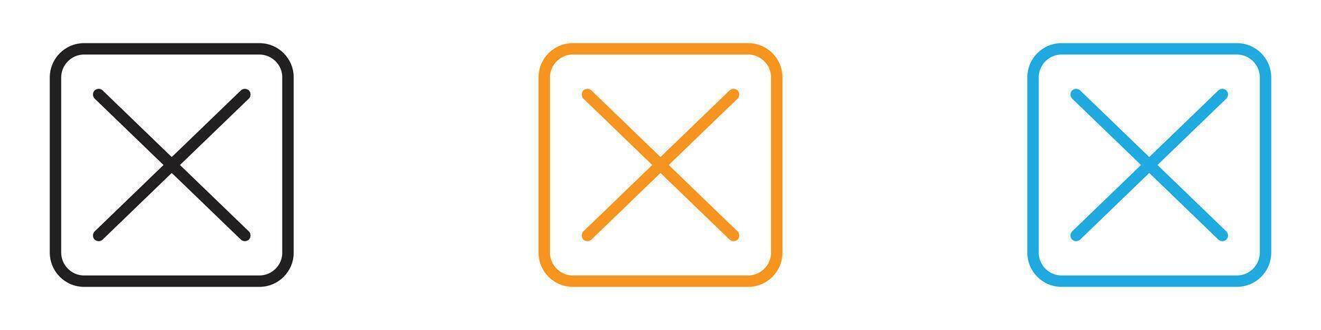 Close button icon logo set collection for web app ui vector