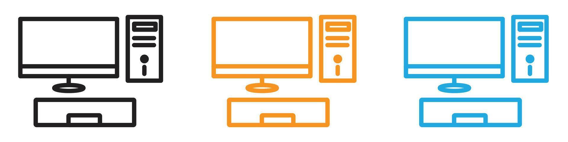 Computer icon logo set collection for web app ui vector