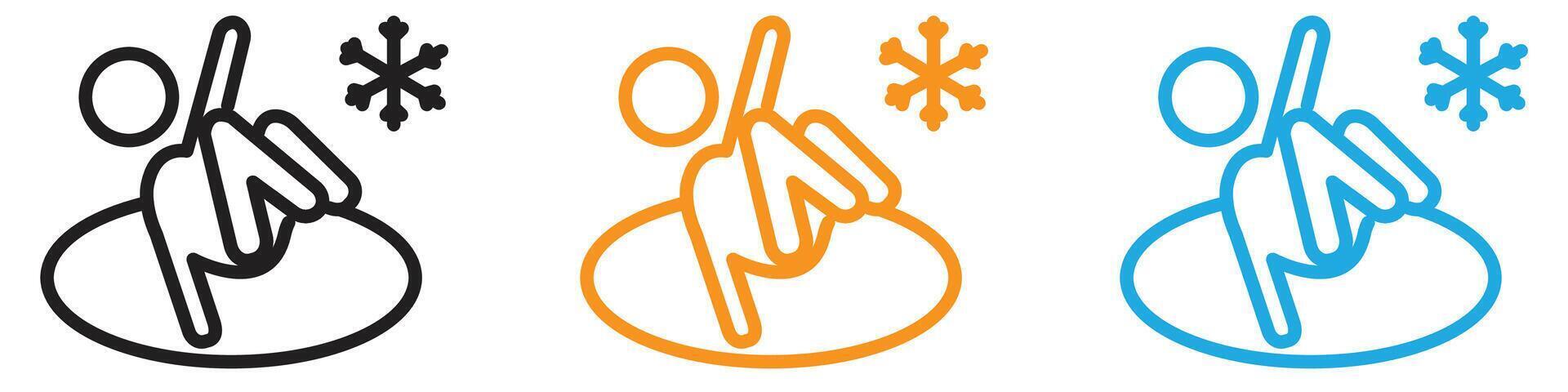 Cold plunge icon logo set collection for web app ui vector
