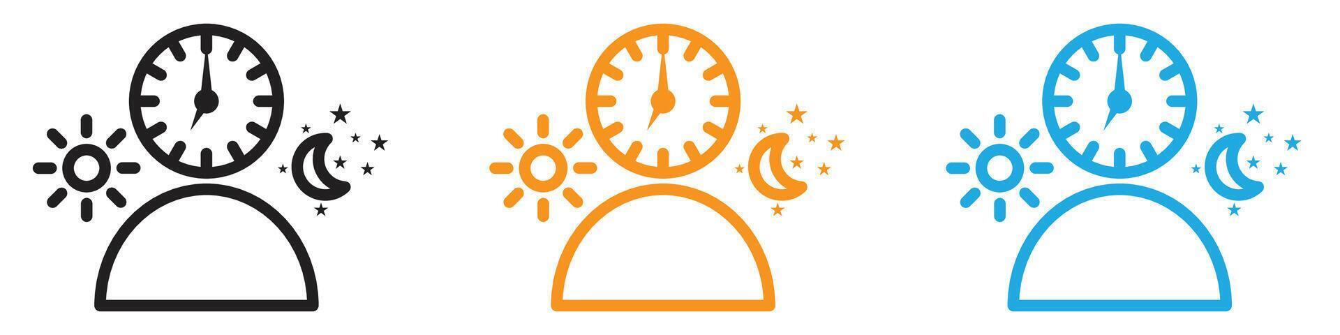 Circadian rhythms icon logo set collection for web app ui vector