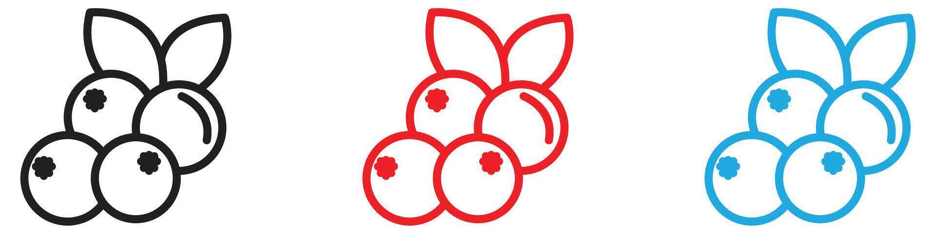 Cranberry icon logo set collection for web app ui vector