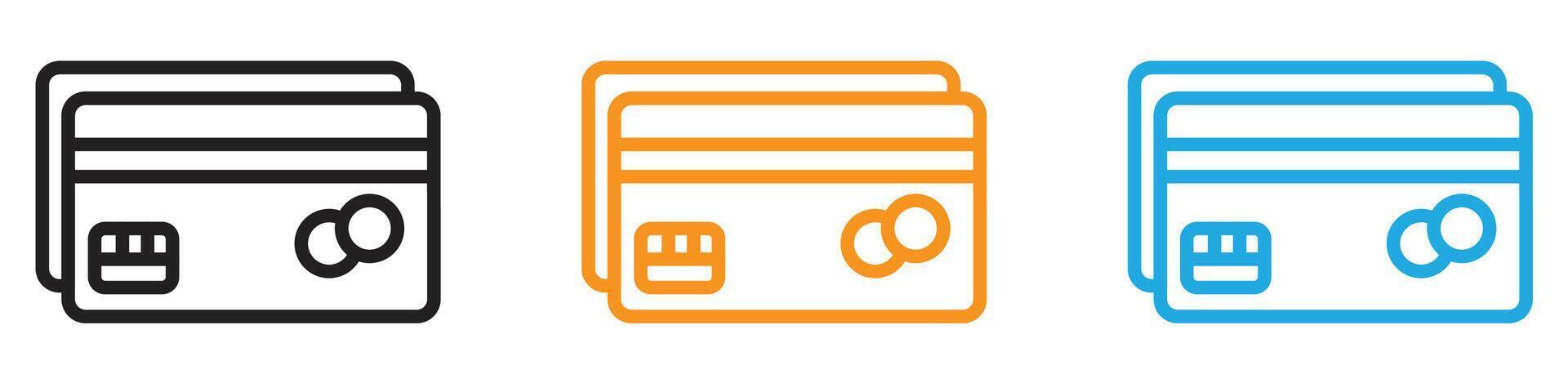 Credit card icon logo set collection for web app ui vector