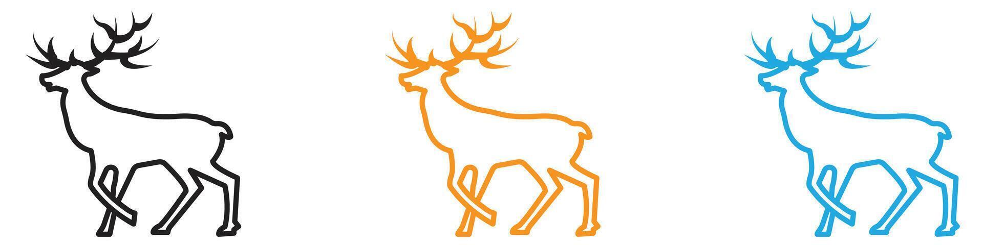 Deer animal icon logo set collection for web app ui vector