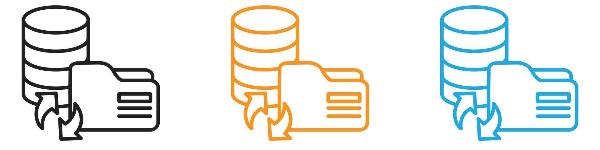 Data storage icon logo set collection for web app ui vector