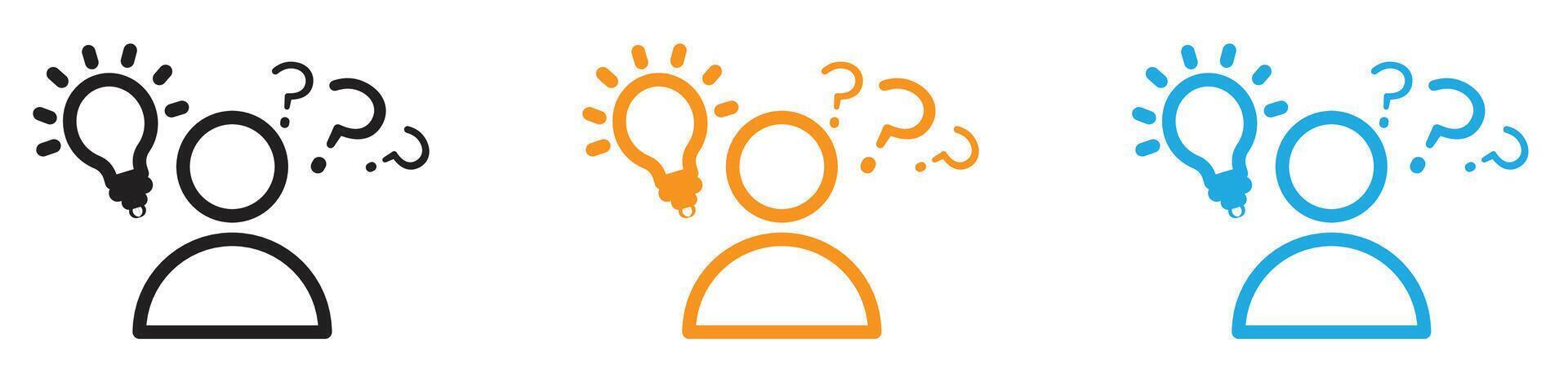 Curiosity icon logo set collection for web app ui vector