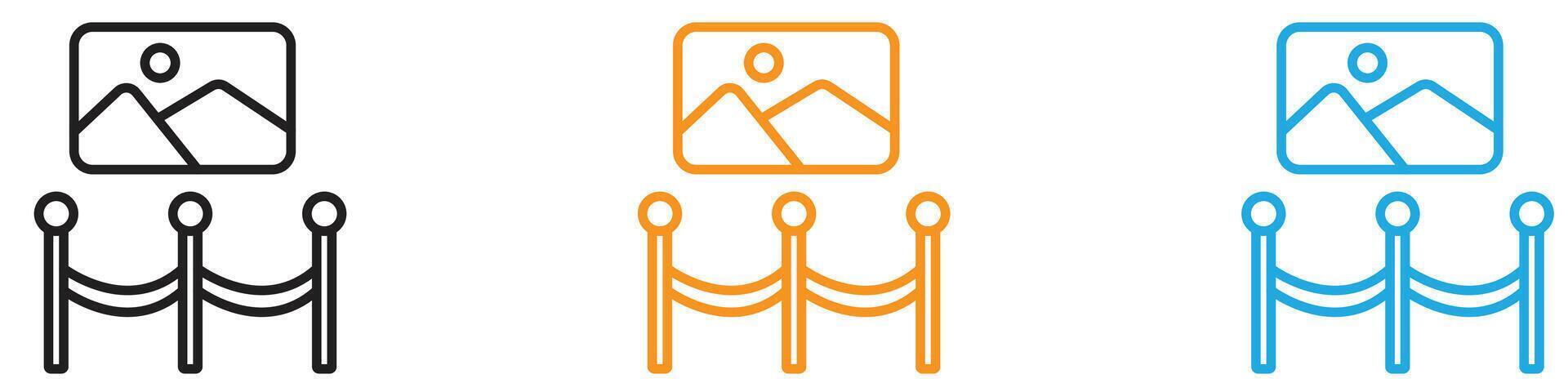 Exhibit icon logo set collection for web app ui vector