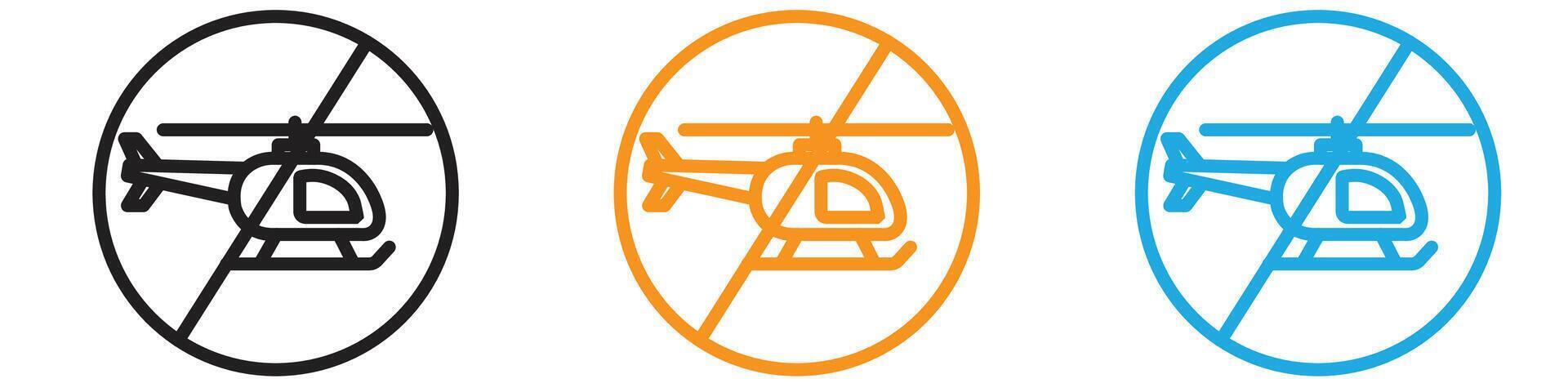 Forbidden Copter icon logo set collection for web app ui vector
