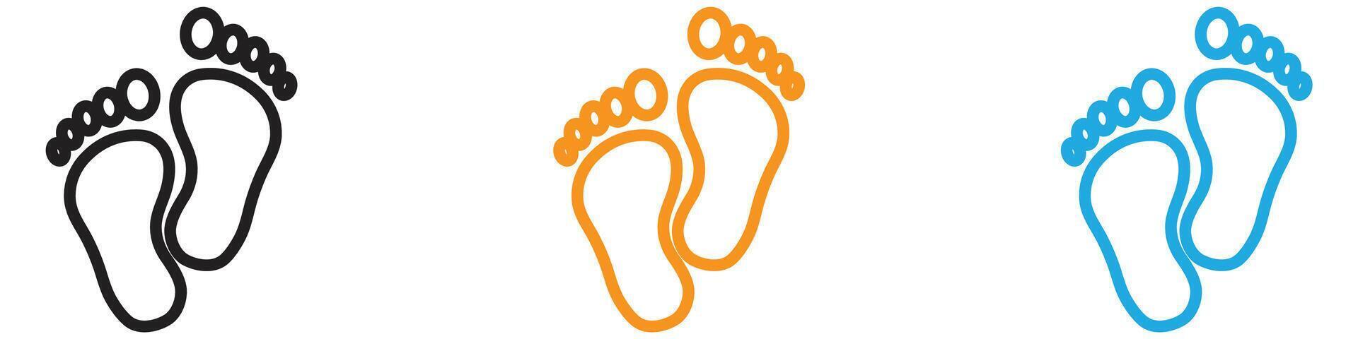 Footprints icon logo set collection for web app ui vector