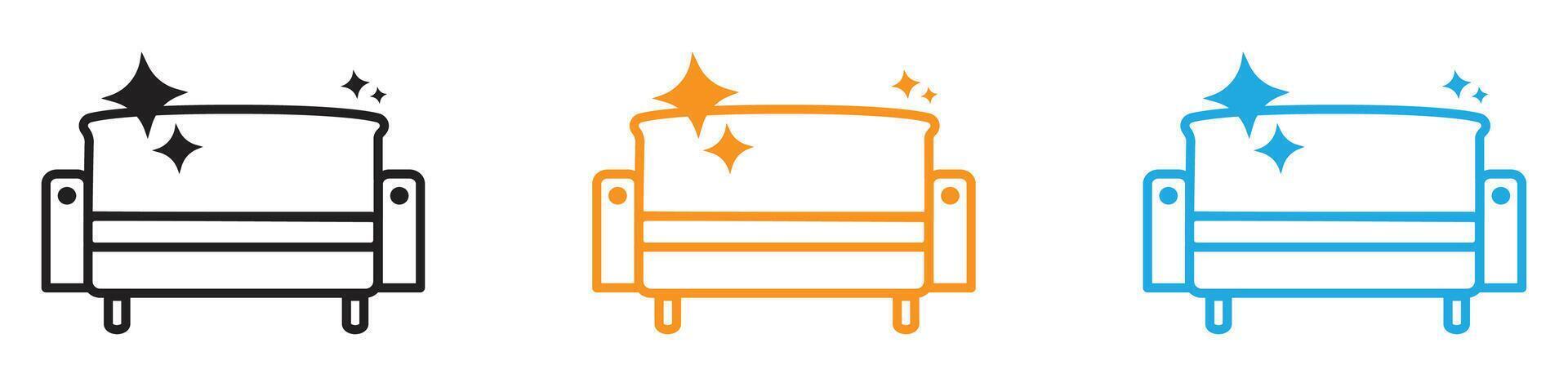 Furniture dry cleaning icon logo set collection for web app ui vector