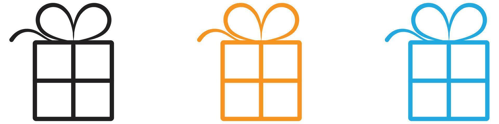 Gift icon logo set collection for web app ui vector