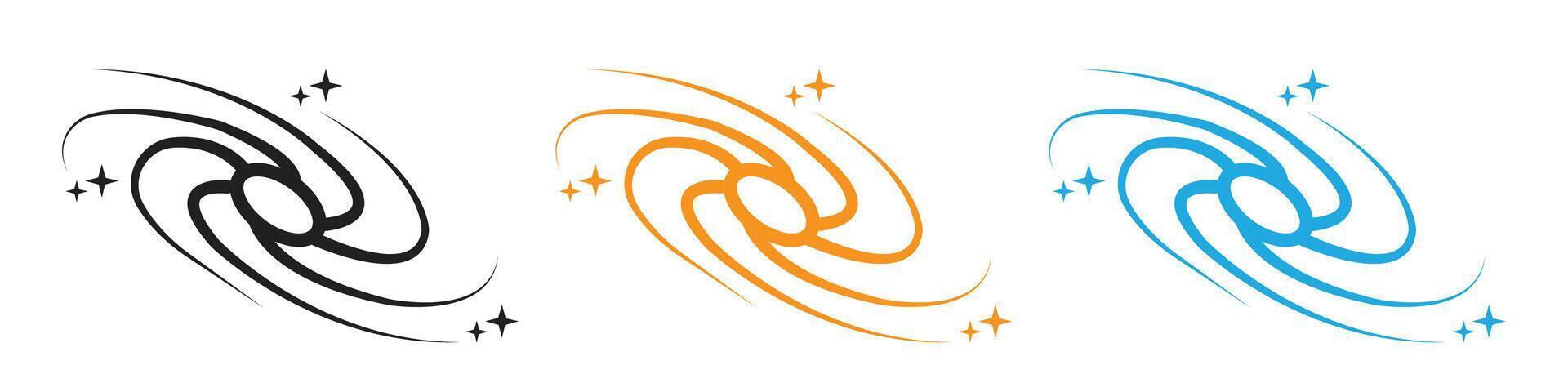 Galaxy icon logo set collection for web app ui vector