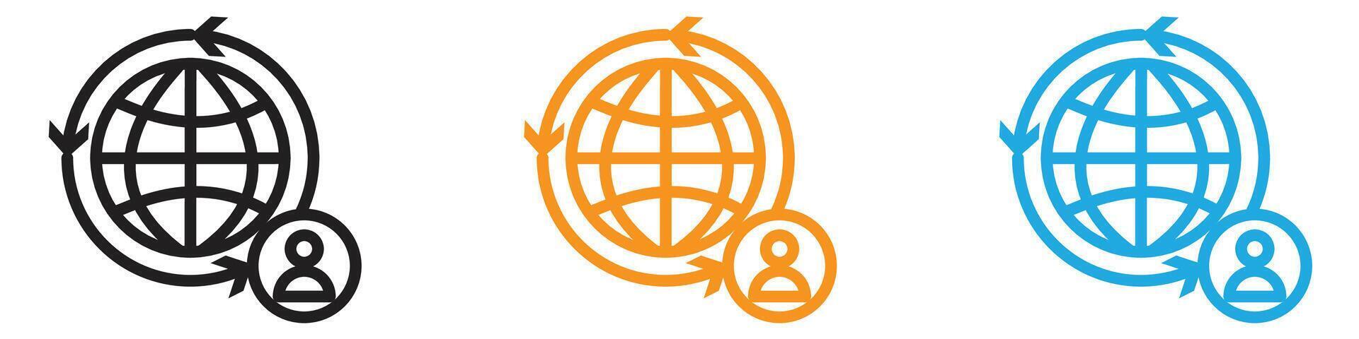 Globalization icon logo set collection for web app ui vector