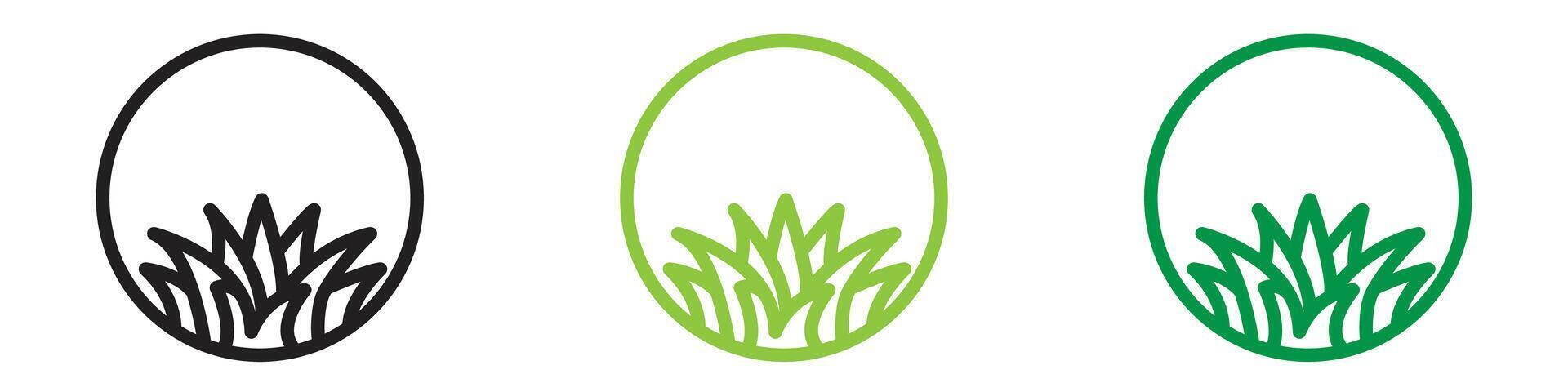 Grass icon logo set collection for web app ui vector
