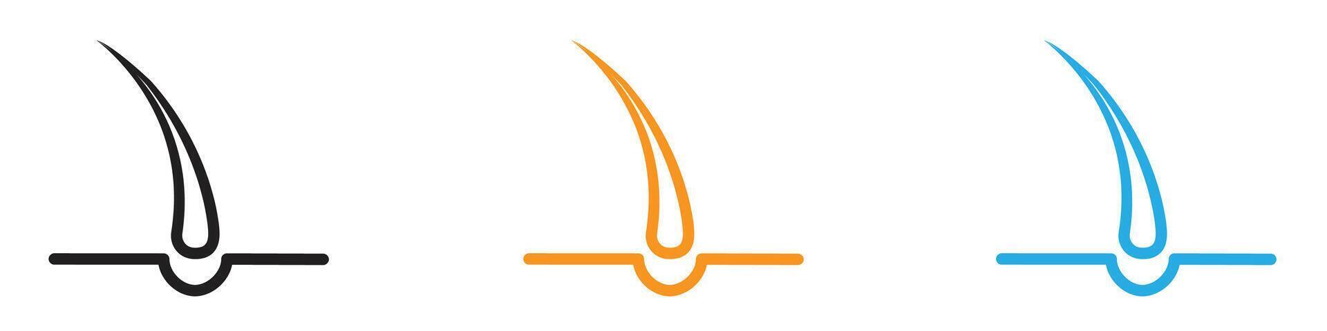 Hair Split Ends icon logo set collection for web app ui vector