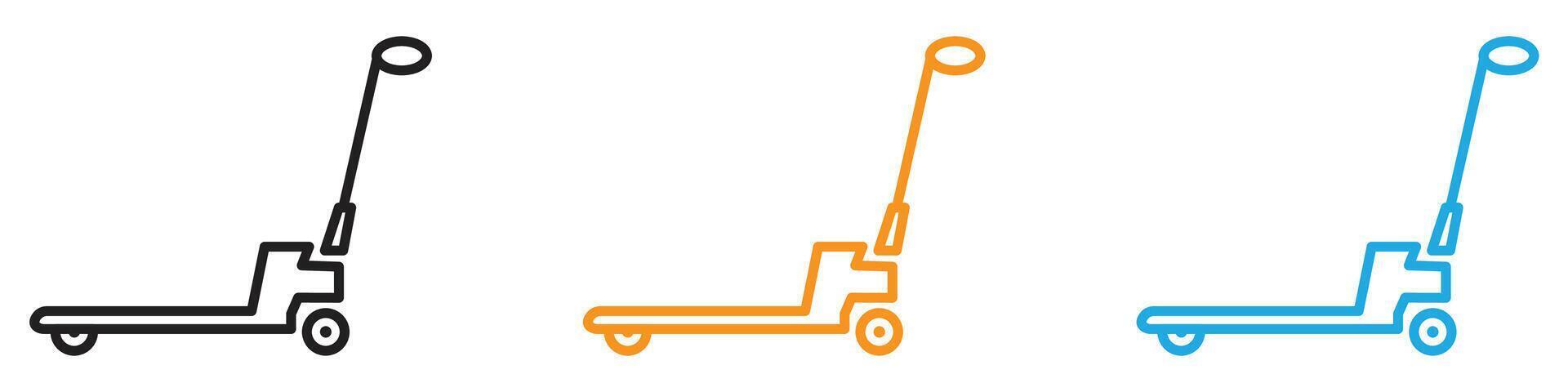 Hand pallet jack icon logo set collection for web app ui vector