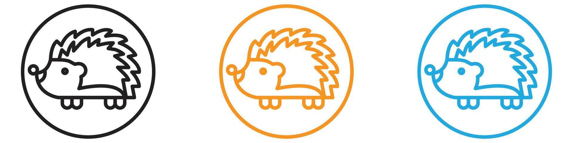 hedgehog icon set vector