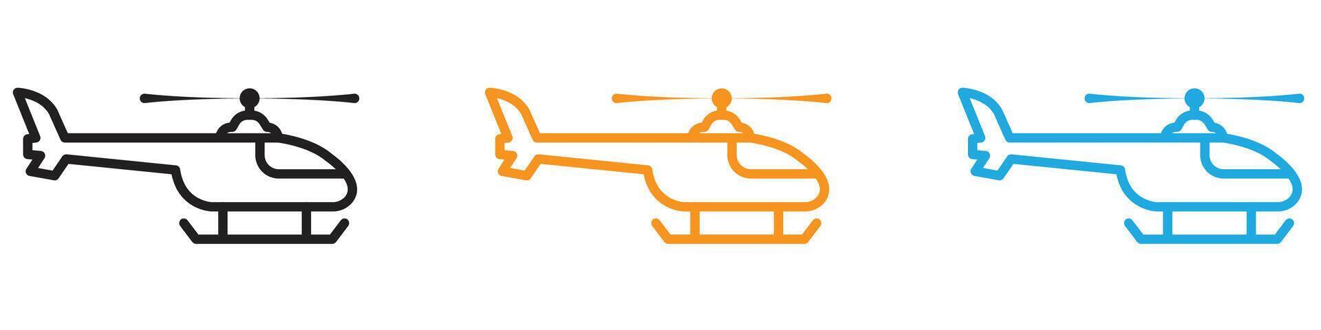 Helicopter icon logo set collection for web app ui vector