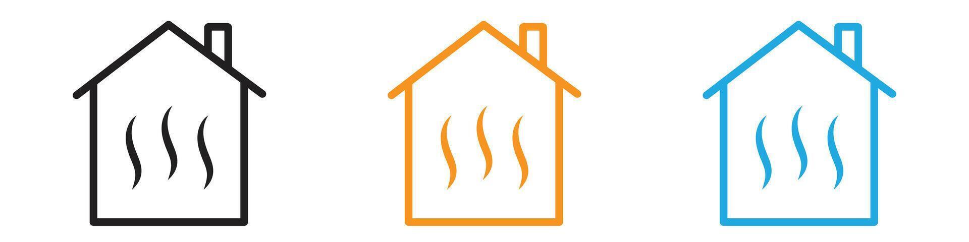 House heating icon logo set collection for web app ui vector