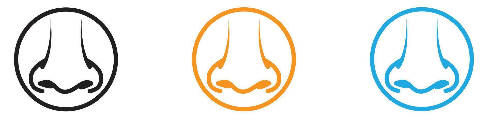 Human nose icon logo set collection for web app ui vector