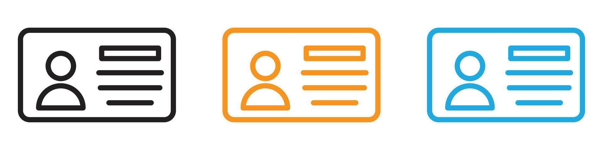 Identification card icon logo set collection for web app ui vector