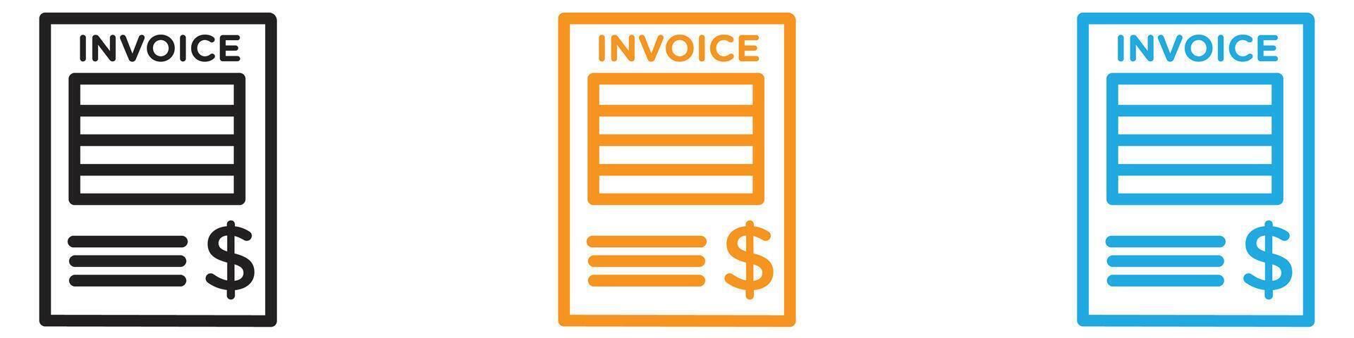 Invoice icon logo set collection for web app ui vector