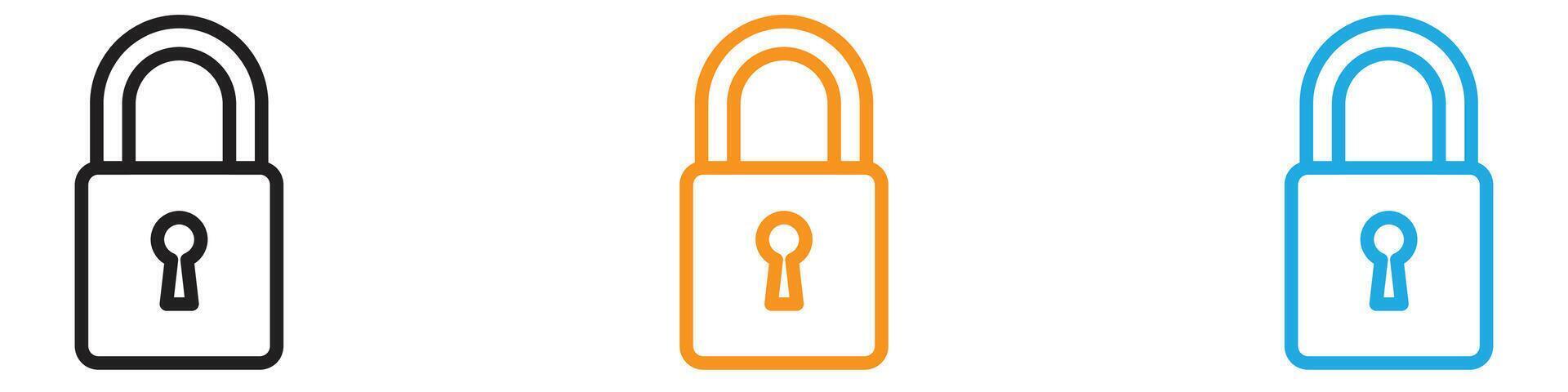 Lock icon logo set collection for web app ui vector