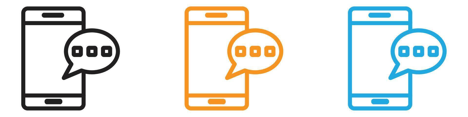 Message phone icon logo set collection for web app ui vector