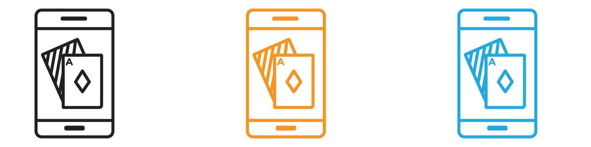 Mobile casino icon logo set collection for web app ui vector
