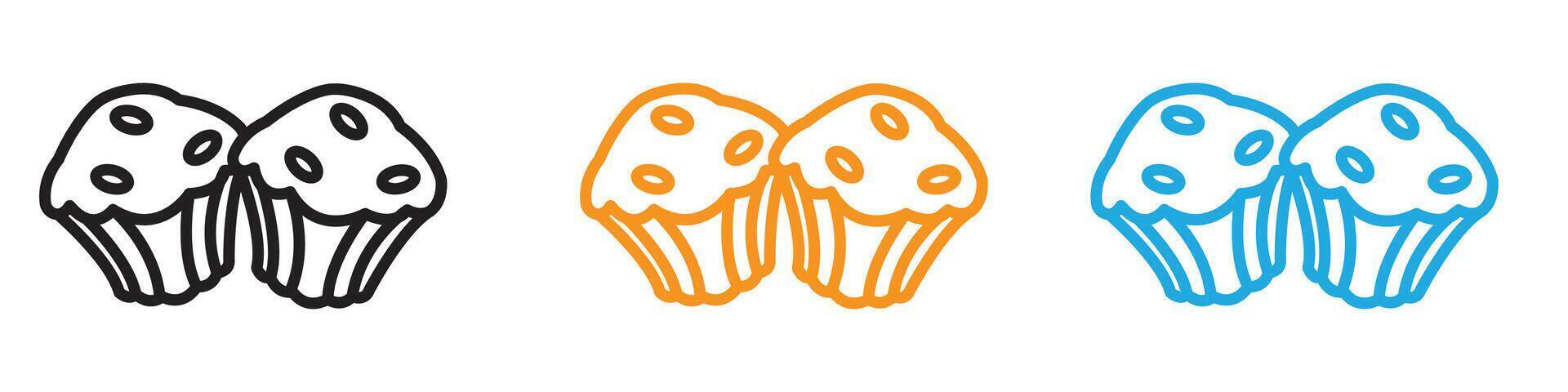 Muffin Icon logo set collection for web app ui vector