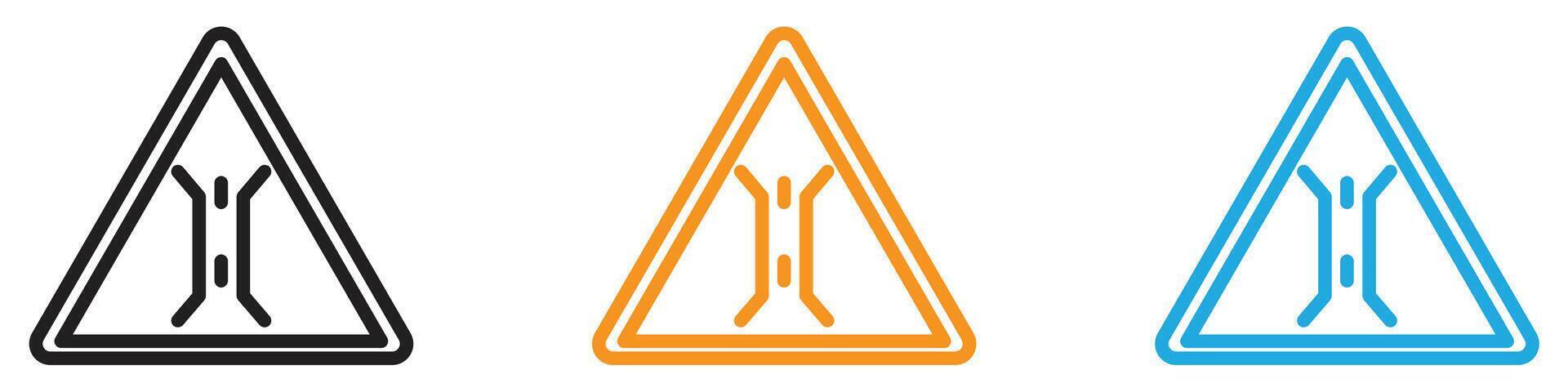 Narrow bridge ahead icon logo set collection for web app ui vector