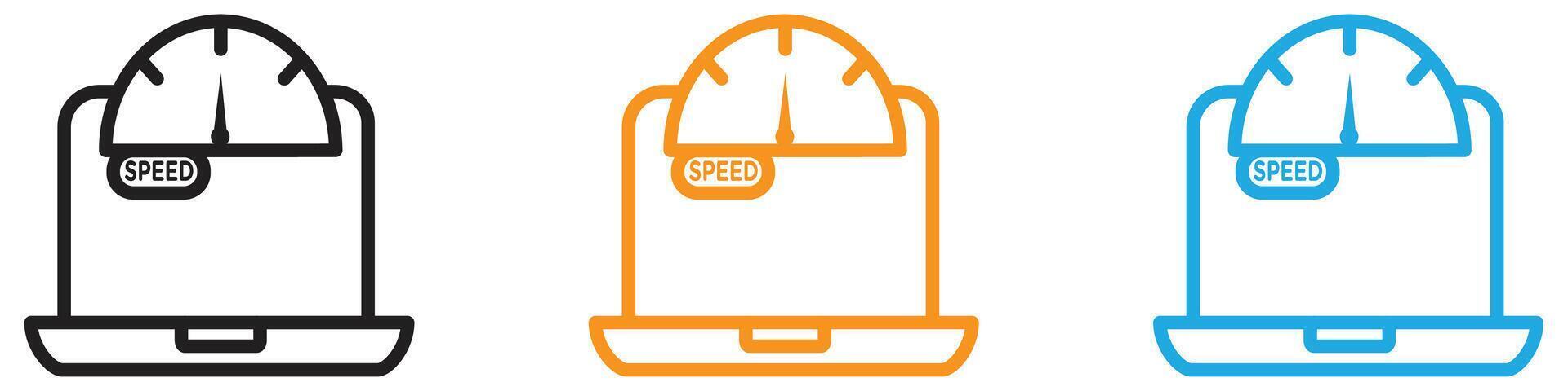 Network speed test icon logo set collection for web app ui vector