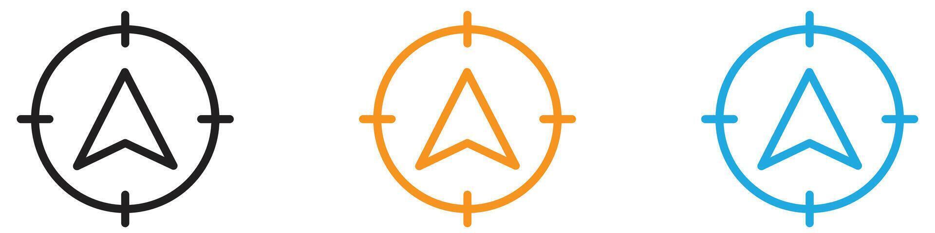 Navigator arrow icon logo set collection for web app ui vector