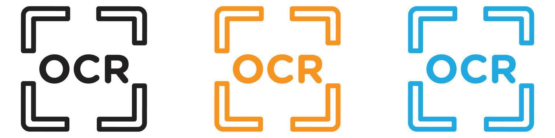 OCR icon logo set collection for web app ui vector