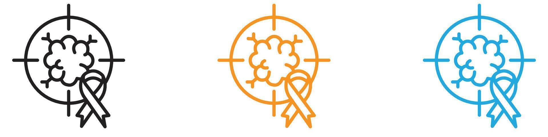 Oncology department icon logo set collection for web app ui vector