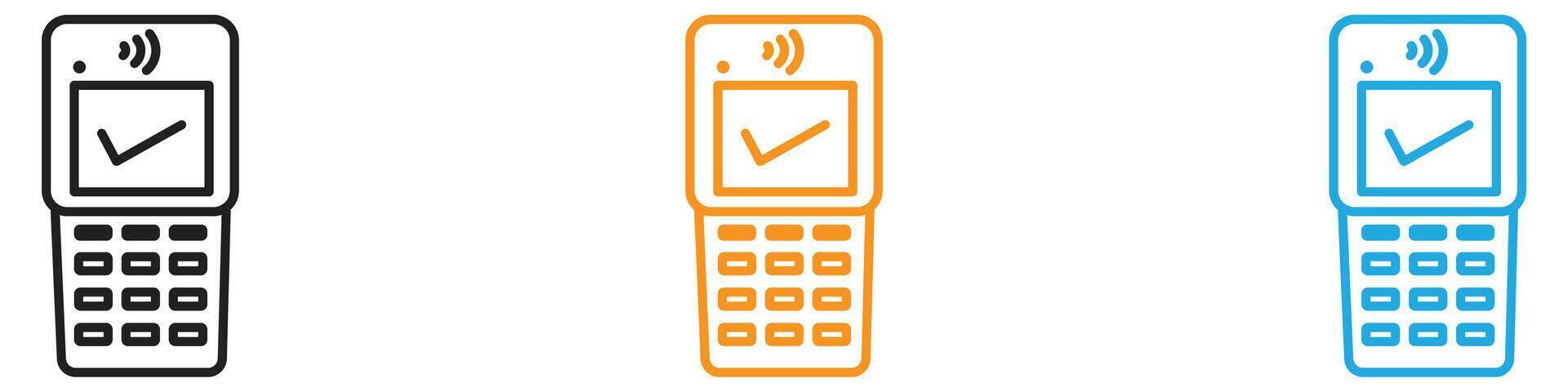 Payment terminal icon logo set collection for web app ui vector