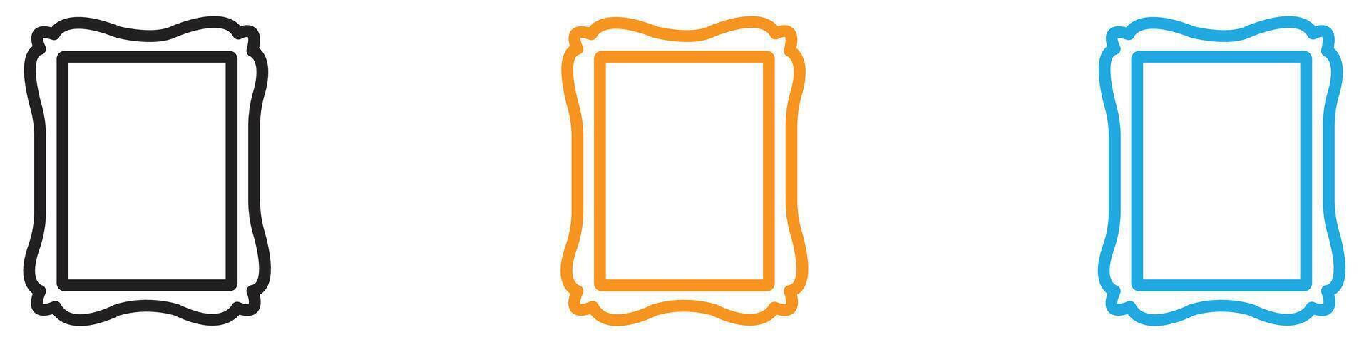 Photo frame icon logo set collection for web app ui vector