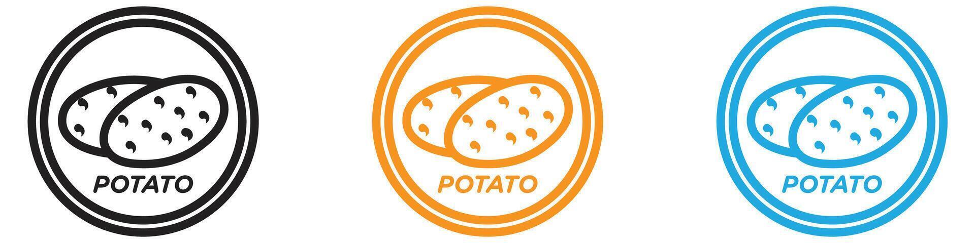 Potato icon logo set collection for web app ui vector