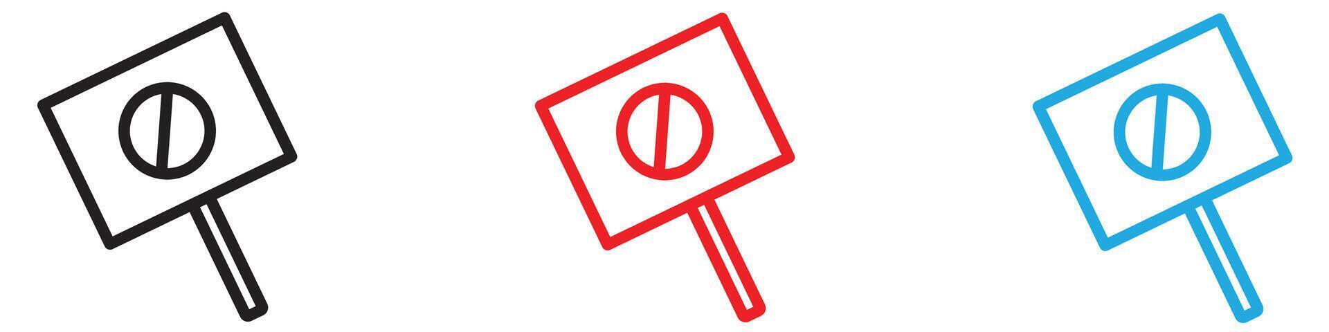 Protest banner in hand icon logo set collection for web app ui vector