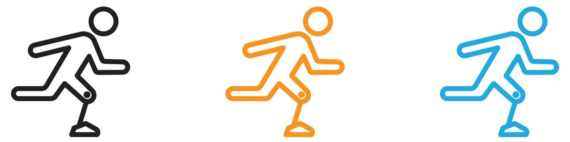 Prosthetic leg icon logo set collection for web app ui vector