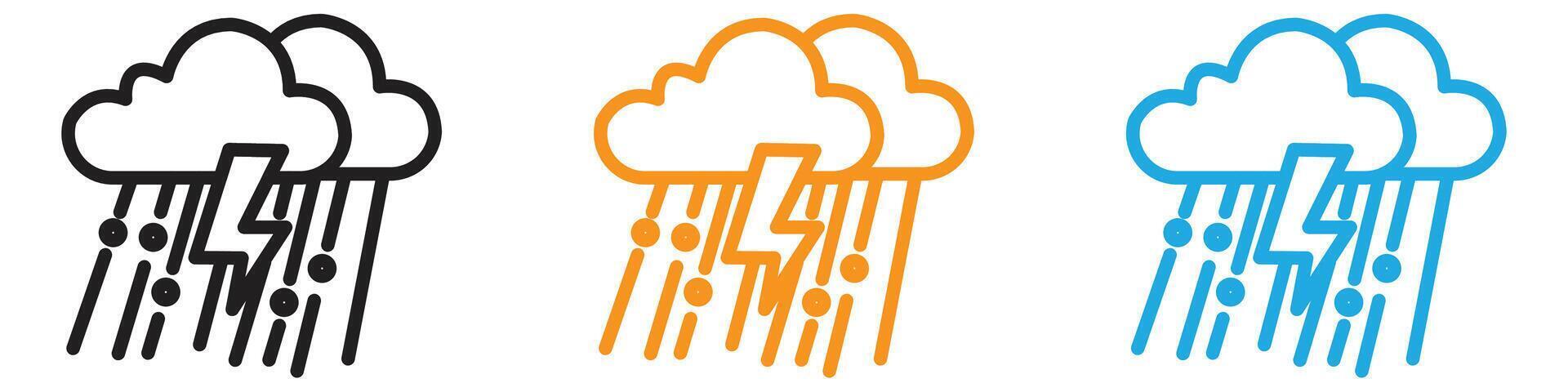Rain icon logo set collection for web app ui vector